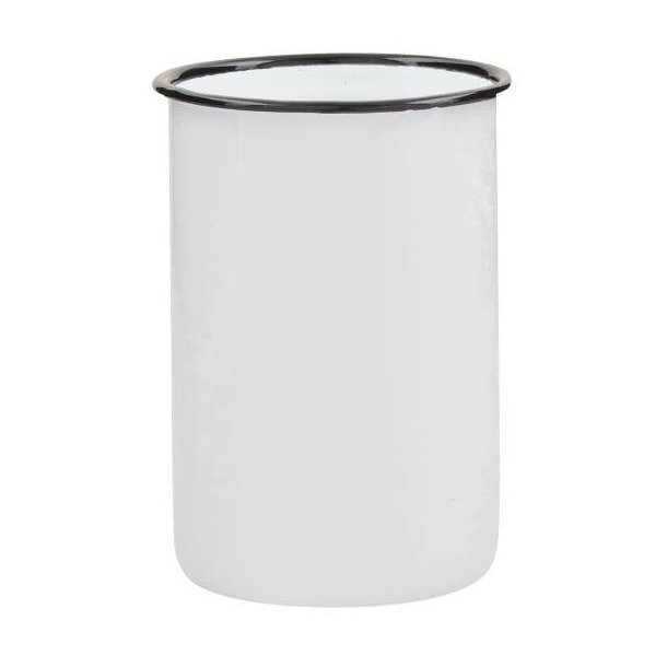 Tandkrus emalje hvid/sort