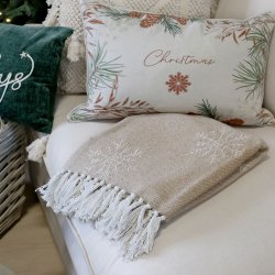 Aix Plaid af overskudsgarn m. iskrystaller Latte