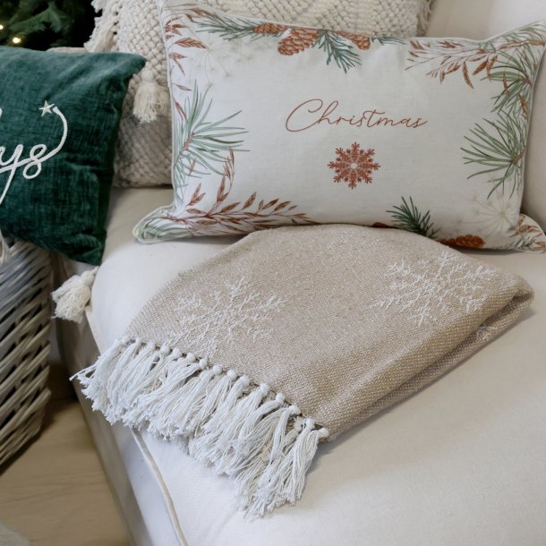 Aix Plaid af overskudsgarn m. iskrystaller Latte