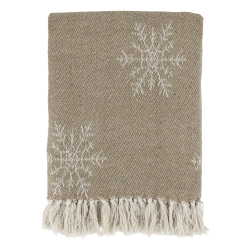 Aix Plaid af overskudsgarn m. iskrystaller Latte