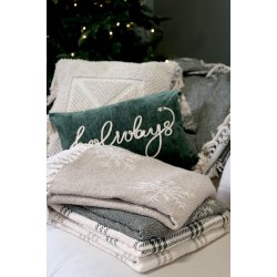 Aix Plaid af overskudsgarn m. iskrystaller Latte