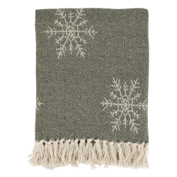 Aix Plaid af overskudsgarn m. iskrystaller Oliven