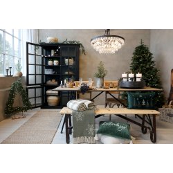 Aix Plaid af overskudsgarn m. iskrystaller Oliven