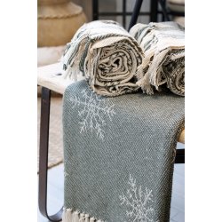 Aix Plaid af overskudsgarn m. iskrystaller Oliven