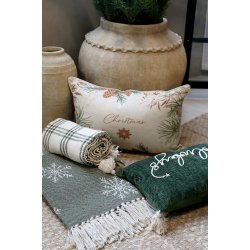 Aix Plaid af overskudsgarn m. iskrystaller Oliven