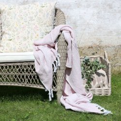 Aix Plaid af overskudsgarn - rosa