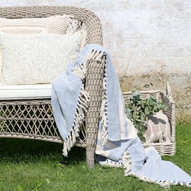 Aix Plaid af overskudsgarn - sky blue