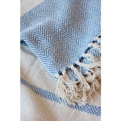 Aix Plaid af overskudsgarn - sky blue