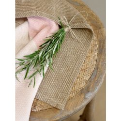 Aix Viskestykke m. striber - rosa og latte