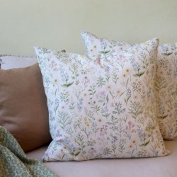 Aix Pudebetr�k m. gr�ftekantsblomster 60x60cm. 