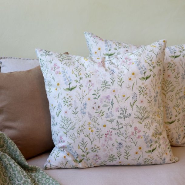 Aix Pudebetr�k m. gr�ftekantsblomster 60x60cm. 