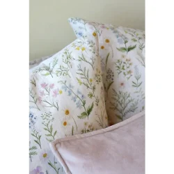 Aix Pudebetr�k m. gr�ftekantsblomster 60x60cm. 