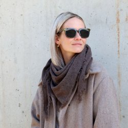 T�rkl�de i Cashmere m. frynser - coffee