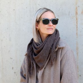 T�rkl�de i Cashmere m. frynser - coffee