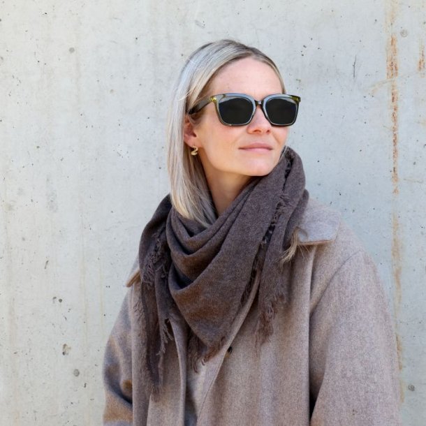 T�rkl�de i Cashmere m. frynser - coffee