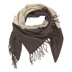 T�rkl�de i Cashmere m. frynser - coffee/creme