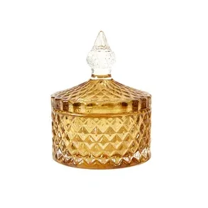 Glas krukke m. l�g - Amber