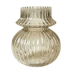 Glasvase m. riller gr�