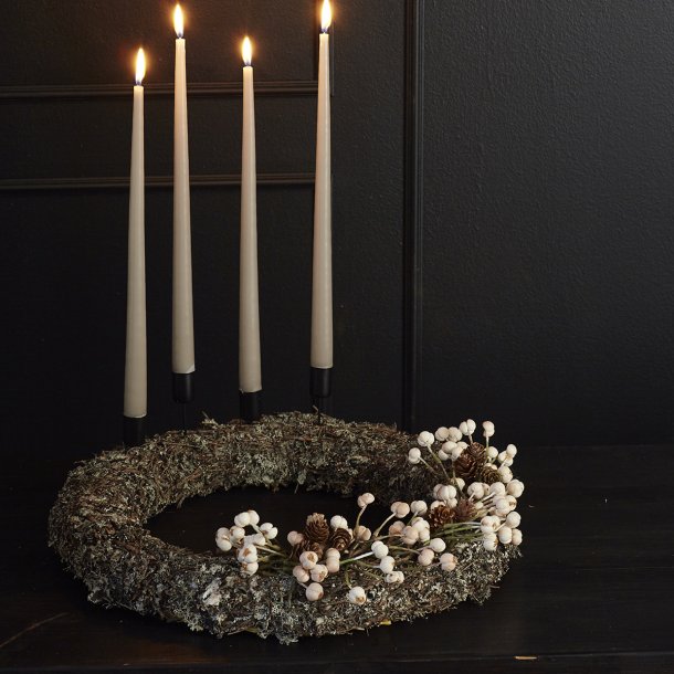 Lysholder m. spyd til kronelys sort