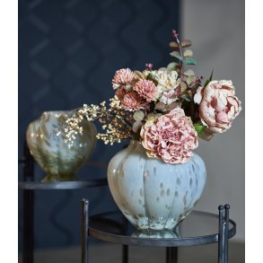 Glasvase m. kobber pletter - stor