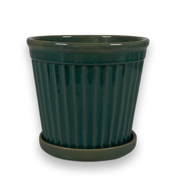 Urtepotte Terra Stripe Glaze Gr�n - Stor