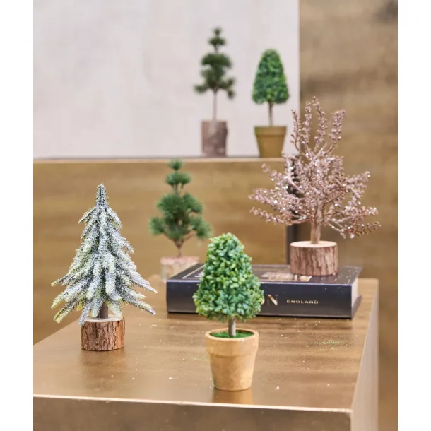 Juletr� m.  glittersne p� tr�fod