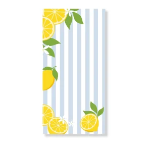 Serviet m. Bl� Striber og Citroner