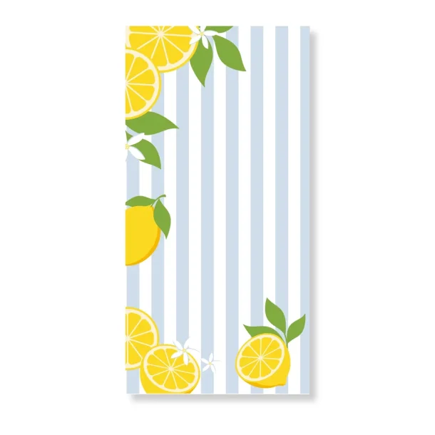 Serviet m. Bl� Striber og Citroner