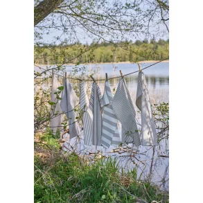 Viskestykke stribet sand/hvid