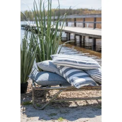 Pudebetr�k Smal Strib - Bl�/Hvid 50x50 cm