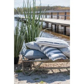 Pudebetr�k Smal Strib - Bl�/Hvid 50x50 cm