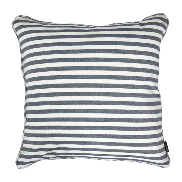 Pudebetr�k Bred Strib - Bl�/Hvid 50x50 cm