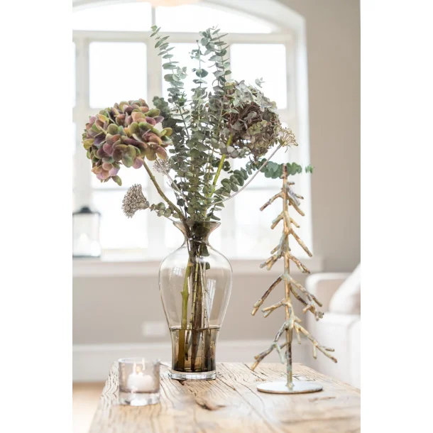 Glasvase H�j Brun