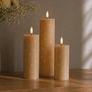 Fiber optisk LED lys box - beige