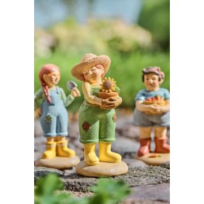 Havedame figur m. blomst