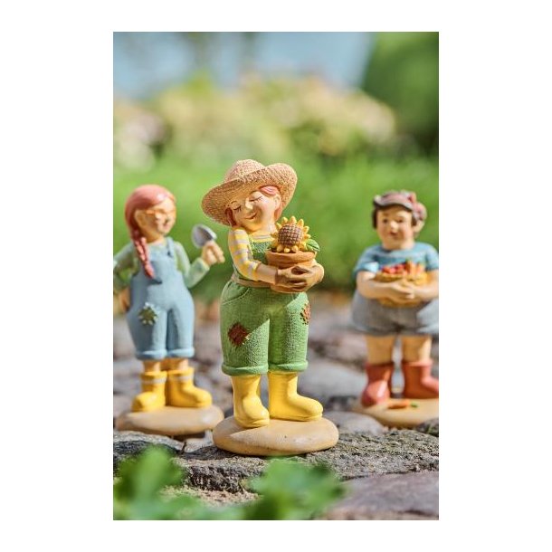 Havedame figur m. blomst