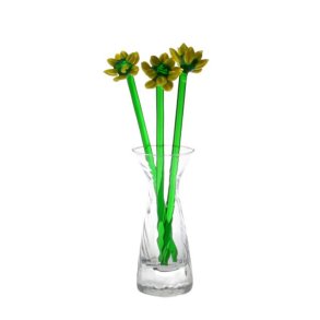 Glasblomst gul/gr�n 16 cm