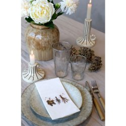 Serviet m. t�rrede blomster p� snor