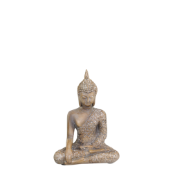 Buddha siddende - brun