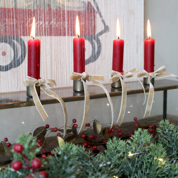 Velourb�nd p� tr�spole Creme