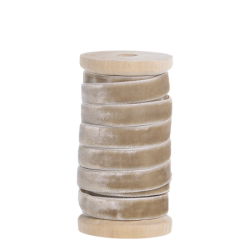Velourb�nd p� tr�spole Creme