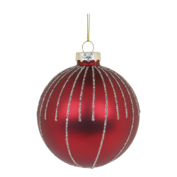 Julekugle r�d m. glimmer