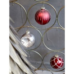 Julekugle r�d m. glimmer