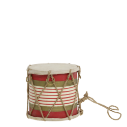 Vintage Tromme m. l�der h�ndlavet - Lille