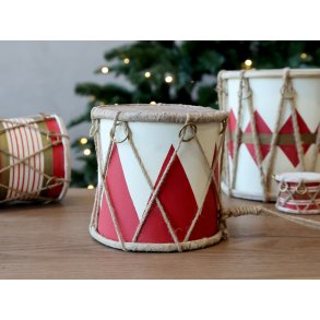 Vintage Tromme m. l�der h�ndlavet - Mellem