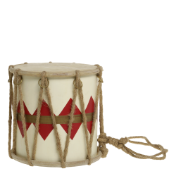 Vintage Tromme m. l�der h�ndlavet - Stor