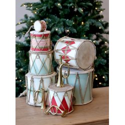 Vintage Tromme m. l�der h�ndlavet - Mellem