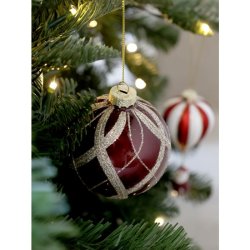 Julekugle cherry m. s�lv