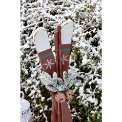 Vintage Ski m. stave til deko