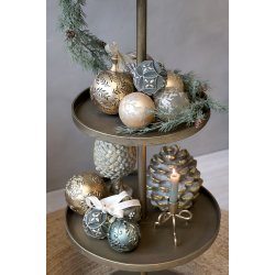 Julekugle gr�n m. glimmer